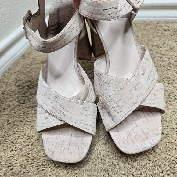 JEFFREY CAMPBELL Amma White Washed Cork Platform Heels Size 9 - Picture 2 of 6